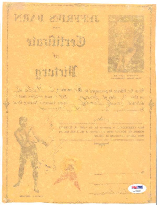 James J. Jeffries Autographed 8.5x11 Document PSA/DNA #AC06002 - RSA