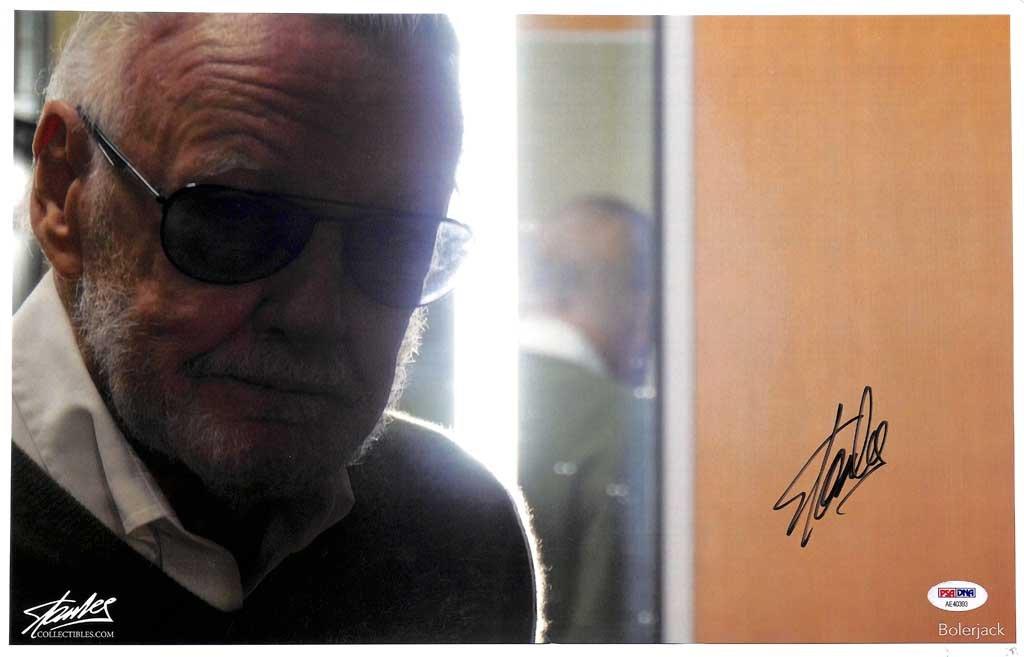 stan lee signed 11x17 up close reflection poster psa ae40393 certificate of authenticity