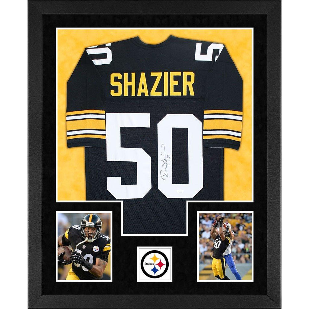 shazier autographed pittsburgh steelers black double suede framed football jersey