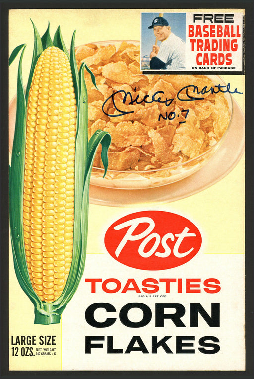 Mickey Mantle Autographed Original 1961 Post Corn Flakes Box New York Yankees "No. 7" PSA/DNA #AH41040 - RSA