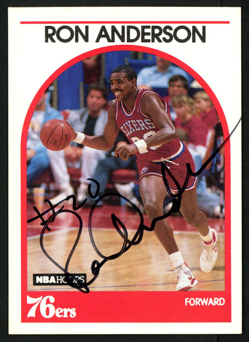 Ron Anderson Autographed 1989-90 Hoops Card #32 Philadelphia 76ers SKU #149758 - RSA