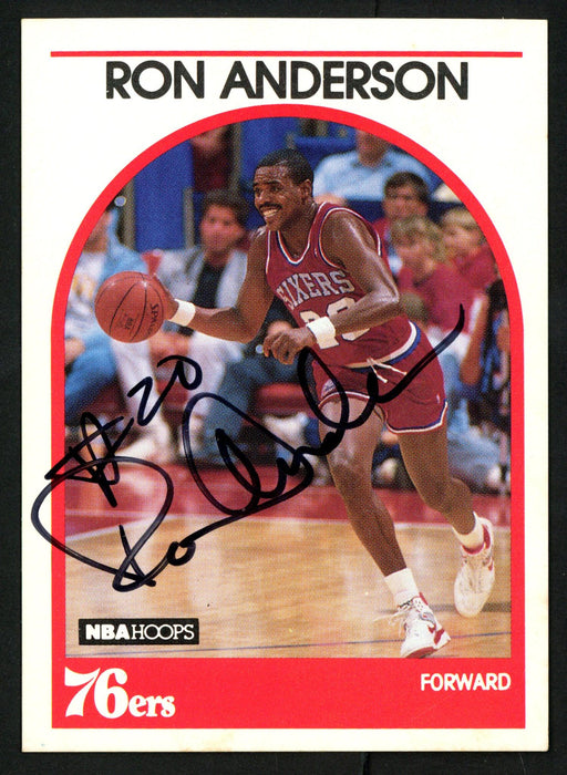 Ron Anderson Autographed 1989-90 Hoops Card #32 Philadelphia 76ers SKU #149761 - RSA