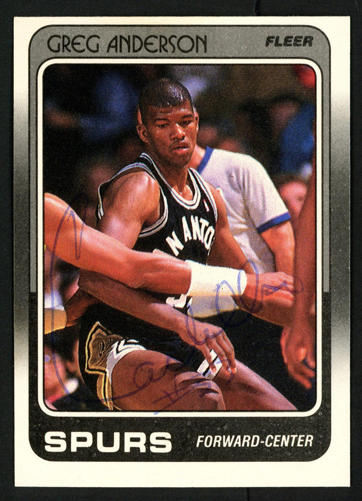 Greg Anderson Autographed 1988 Fleer Card #101 San Antonio Spurs SKU #149925 - RSA