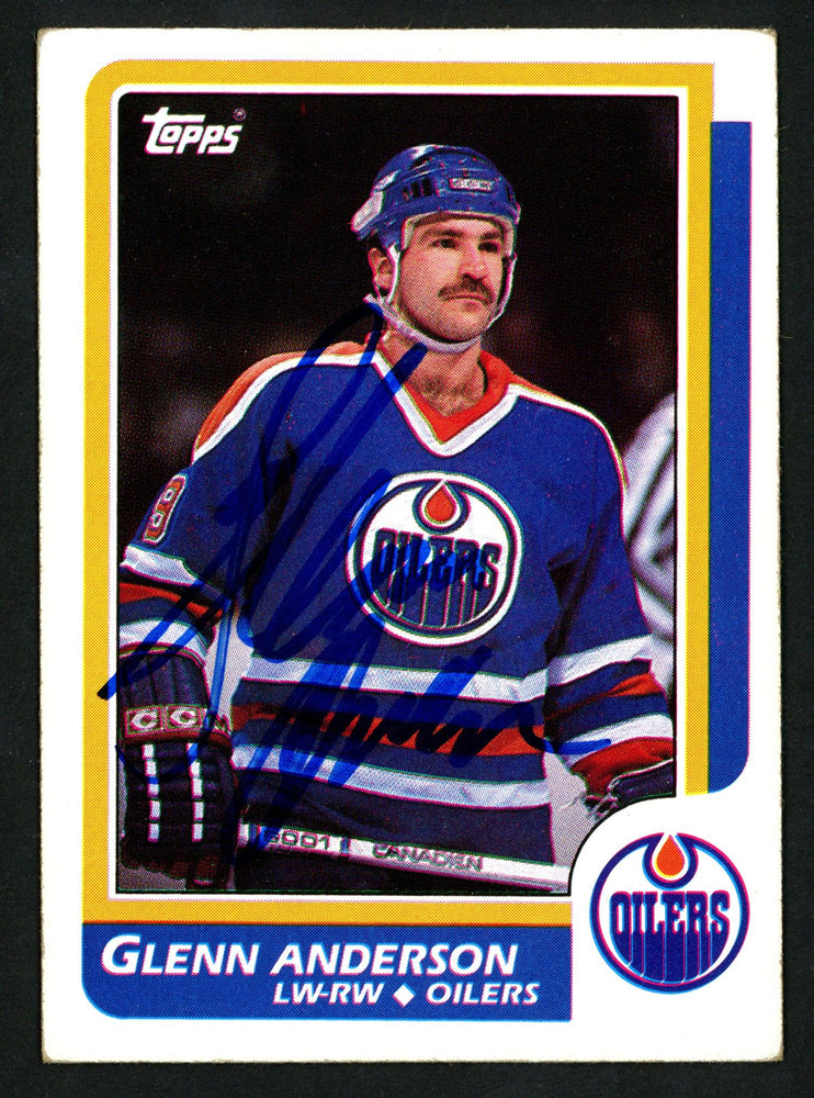 Glenn Anderson Autographed 1986-87 Topps Card #80 Edmonton Oilers SKU #151946 - RSA