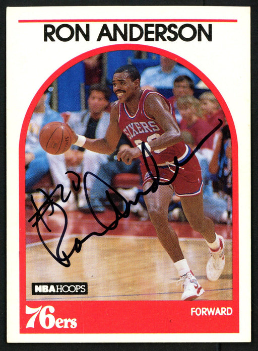 Ron Anderson Autographed 1989-90 Hoops Card #32 Philadelphia 76ers SKU #149779 - RSA