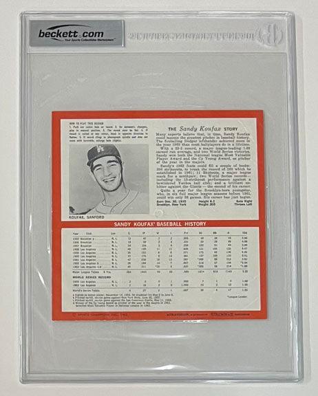 1964 auravision records 9 sandy koufax los angeles dodgers 33 13 rpm 7 inch flexi baseball card bgs  top view