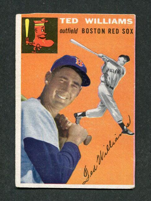 1954 topps 1 ted williams boston red sox baseball card vg front