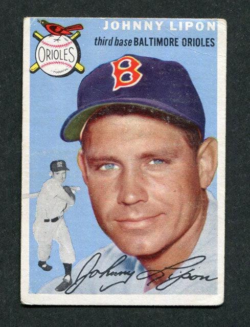 1954 Topps #19 Johnny Lipon Baltimore Orioles Baseball Card - RSA