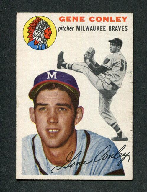 1954 Topps #59 Gene Conley Milwaukee Braves Baseball Card - RSA