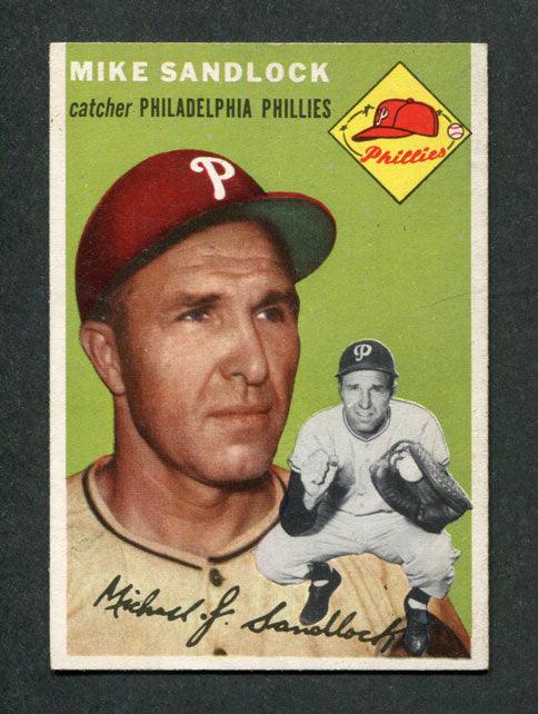 1954 Topps #104 Mike Sandlock Philadelphia Phillies Baseball Card - RSA