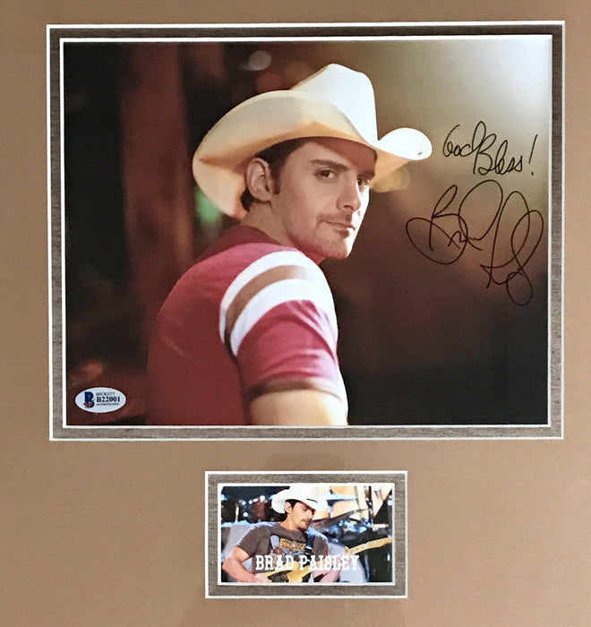 brad paisley signed framed autograph display bas b22001 certificate of authenticity