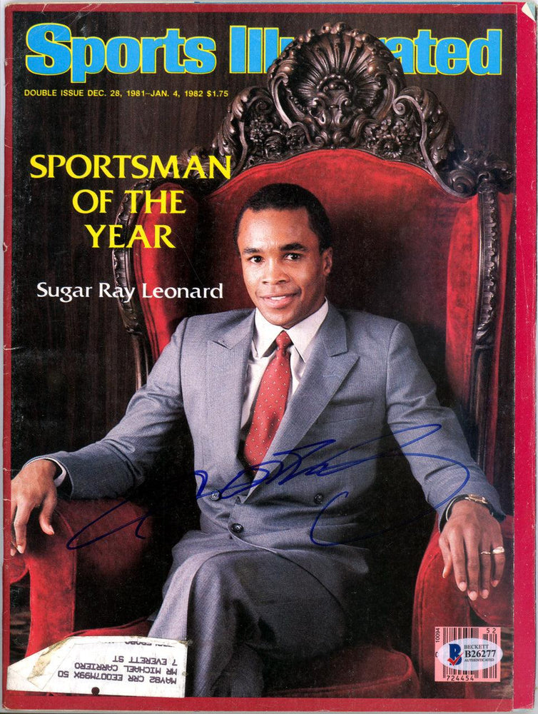 Sugar Ray Leonard Autographed Sports Illustrated Magazine Beckett BAS #B26277 - RSA