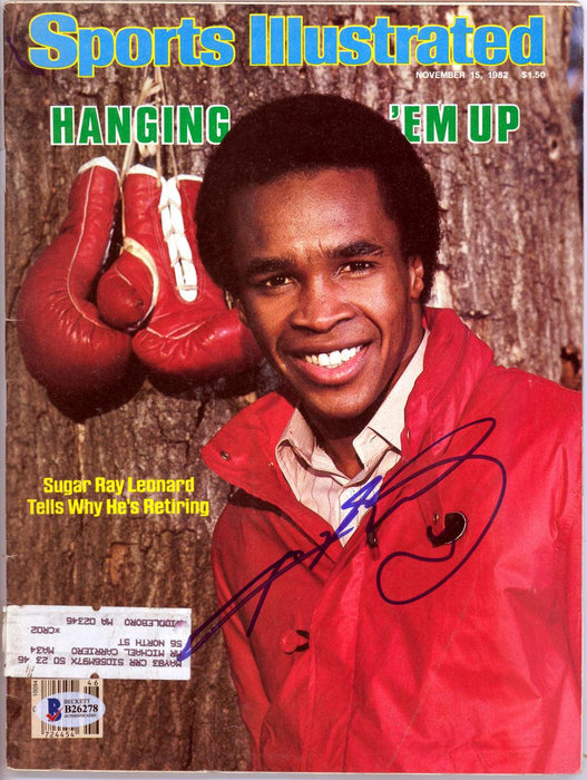 Sugar Ray Leonard Autographed Sports Illustrated Magazine Beckett BAS #B26278 - RSA