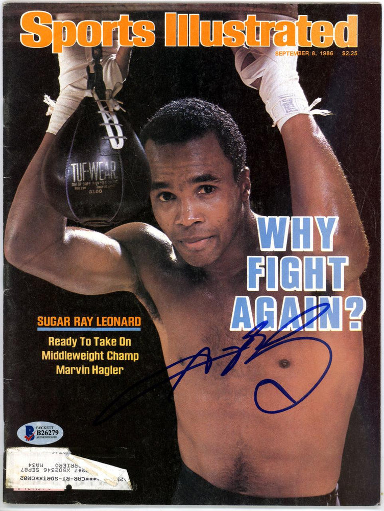 Sugar Ray Leonard Autographed Sports Illustrated Magazine Beckett BAS #B26279 - RSA