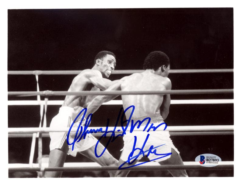 Thomas "Hitman" Hearns Autographed 7x9 Photo Vintage Beckett BAS #B27893 - RSA