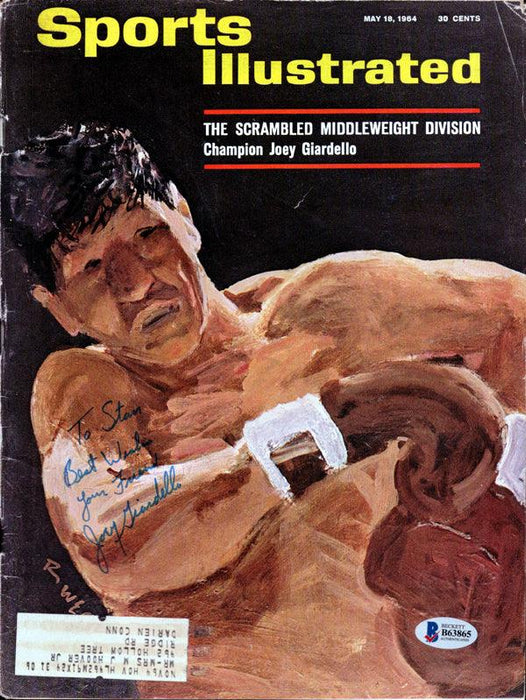 Joey Giardello Autographed Sports Illustrated Magazine Beckett BAS #B63865 - RSA