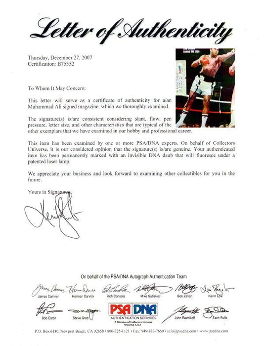 Muhammad Ali Autographed Sports Illustrated Magazine Vintage PSA/DNA #B75552 - RSA