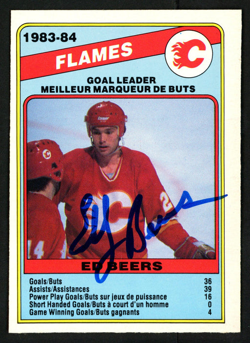 Ed Beers Autographed 1984-85 O-Pee-Chee Card #354 Calgary Flames SKU #151876 - RSA