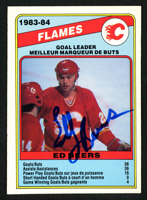 Ed Beers Autographed 1984-85 O-Pee-Chee Card #354 Calgary Flames SKU #151877 - RSA