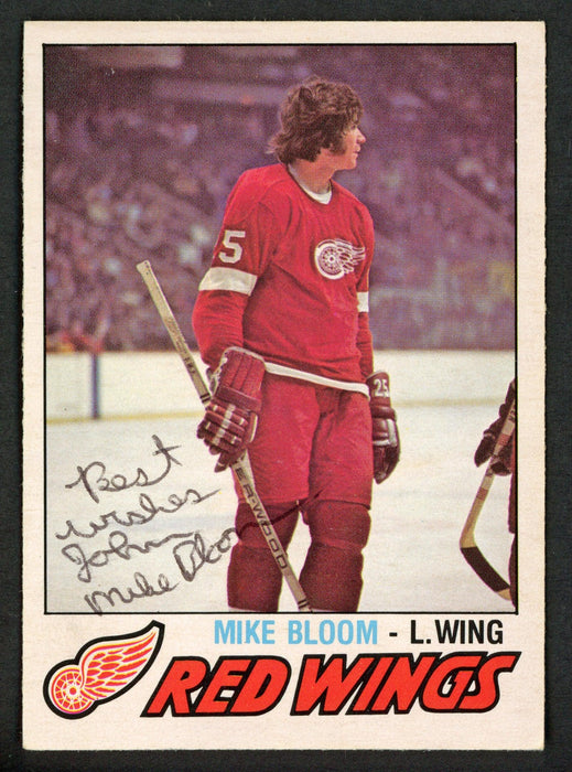 Mike Bloom Autographed 1977-78 O-Pee-Chee Card #375 Detroit Red Wings "To John Best Wishes" SKU #153383 - RSA