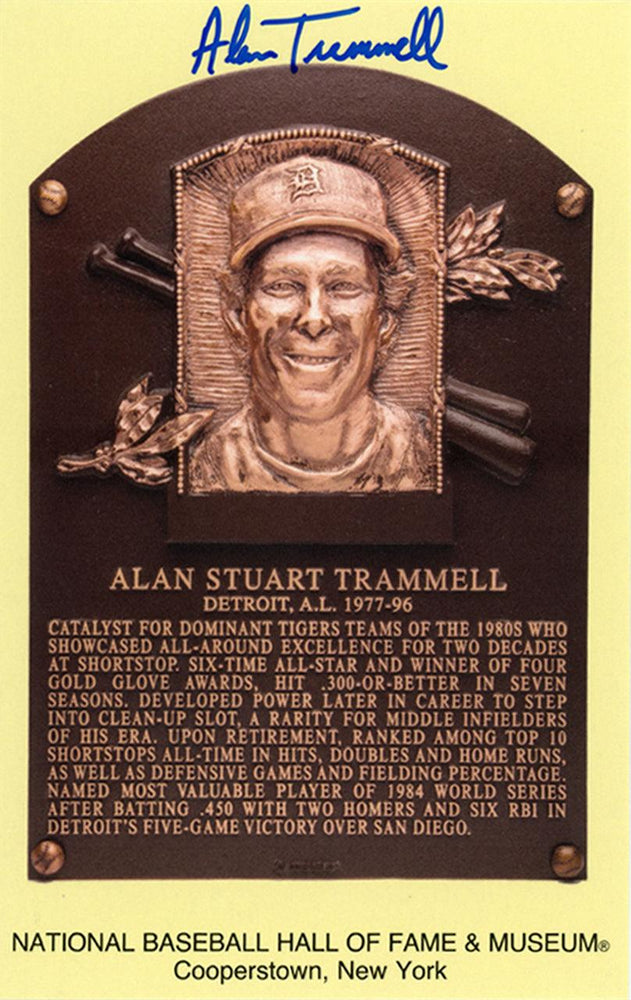 Alan Trammell Autographed HOF Postcard Detroit Tigers Beckett BAS Stock #137993 - RSA