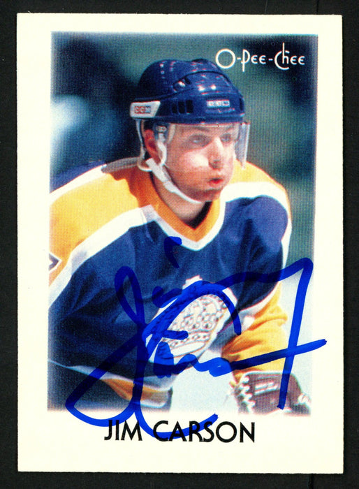 Jimmy Carson Autographed 1987-88 Mini O-Pee-Chee Rookie Card #6 Los Angeles Kings SKU #151759 - RSA