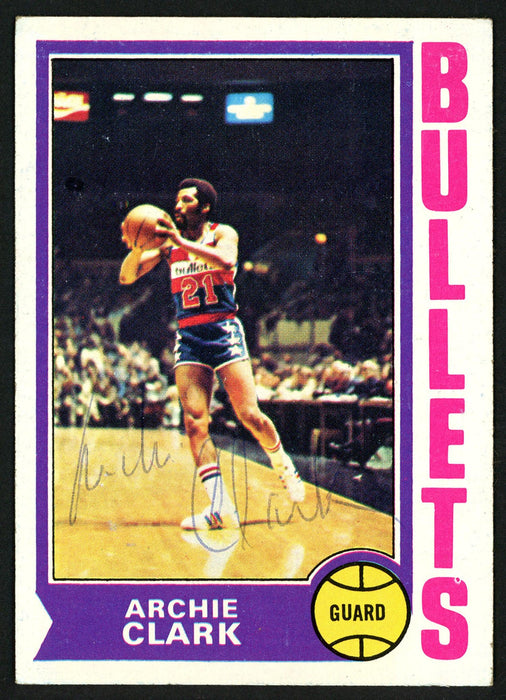 Archie Clark Autographed 1974-75 Topps Card #172 Washington Bullets SKU #150046 - RSA