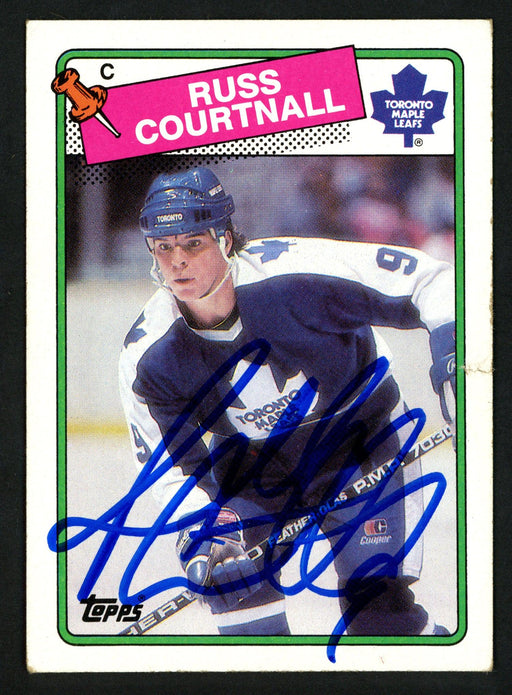 Russ Courtnall Autographed 1988-89 Topps Card #183 Toronto Maple Leafs SKU #152045 - RSA
