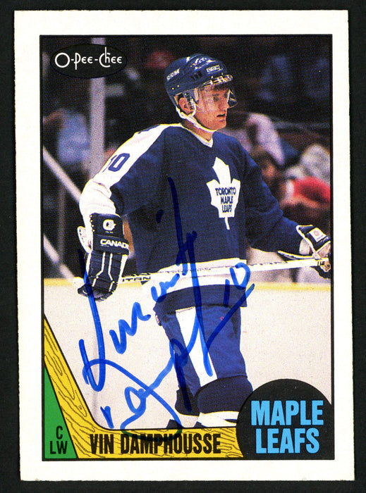 Vin Damphousse Autographed 1987-88 O-Pee-Chee Rookie Card #243 Toronto Maple Leafs SKU #150174 - RSA