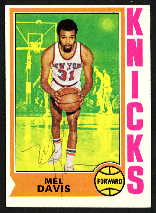 Mel Davis Autographed 1974-75 Topps Card #43 New York Knicks SKU #150053 - RSA