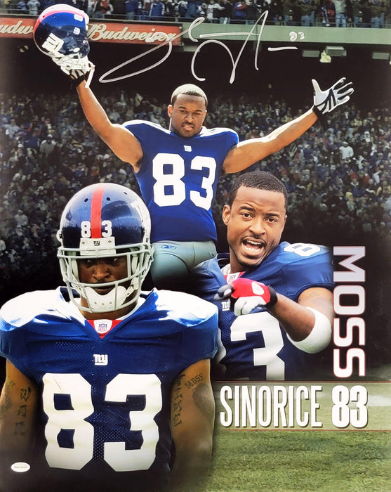 Sinorice Moss Autographed 16x20 Photo New York Giants GTSM Stock #209016 - RSA