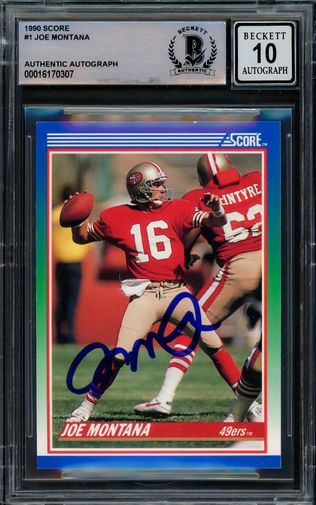 Joe Montana Autographed 1990 Score Card #1 San Francisco 49ers