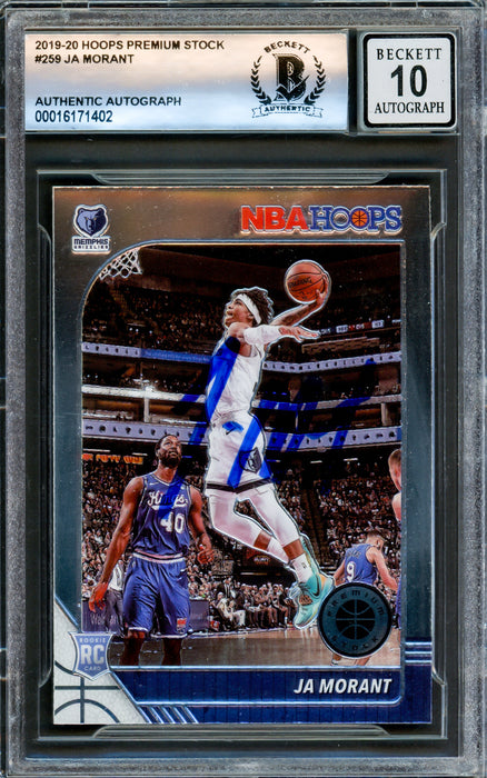 Ja Morant Autographed 2019-20 Panini Hoops Premium Stock Rookie