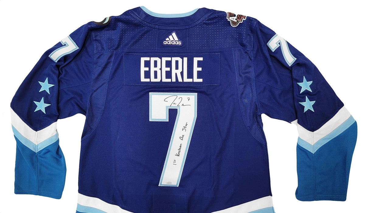 Seattle Kraken Jordan Eberle Autographed Blue Adidas Authentic 2022 All Star Game Jersey Size 54 "1st Kraken All Star" Fanatics Holo Stock #209030 - RSA