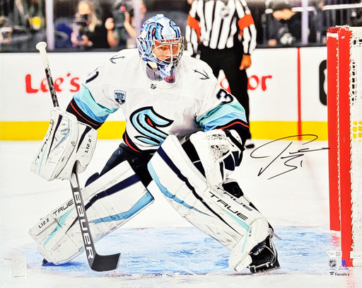 Philipp Grubauer Autographed 16x20 Photo Seattle Kraken First Franchise Game Fanatics Holo Stock #209021 - RSA