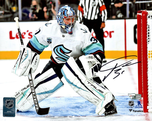 Philipp Grubauer Autographed 8X10 Photo Seattle Kraken First Game Fanatics Holo Stock #209023 - RSA