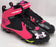 Russell Wilson Autographed Pink & Black Under Armor Spine Fierce Cleats Seattle Seahawks Breast Cancer Awareness Size 12.5 RW Holo #42130 - RSA