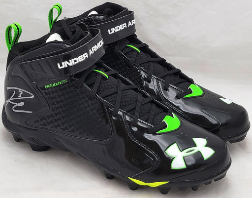 Russell Wilson Autographed Black & Green Under Armor Spine Fierce Cleats Seattle Seahawks Size 12.5 RW Holo #42145 - RSA