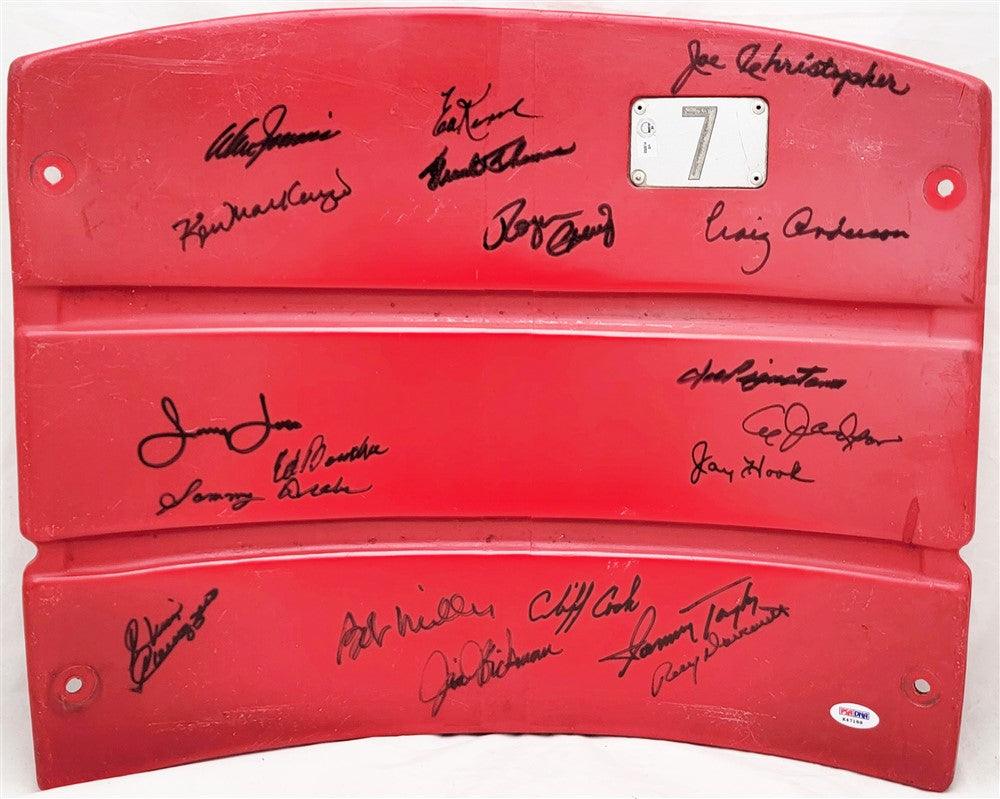 1962 New York Mets Team Autographed Red Seat Backing With 19 Signatures Including Don Zimmer & Roger Craig PSA/DNA #K47188 - RSA