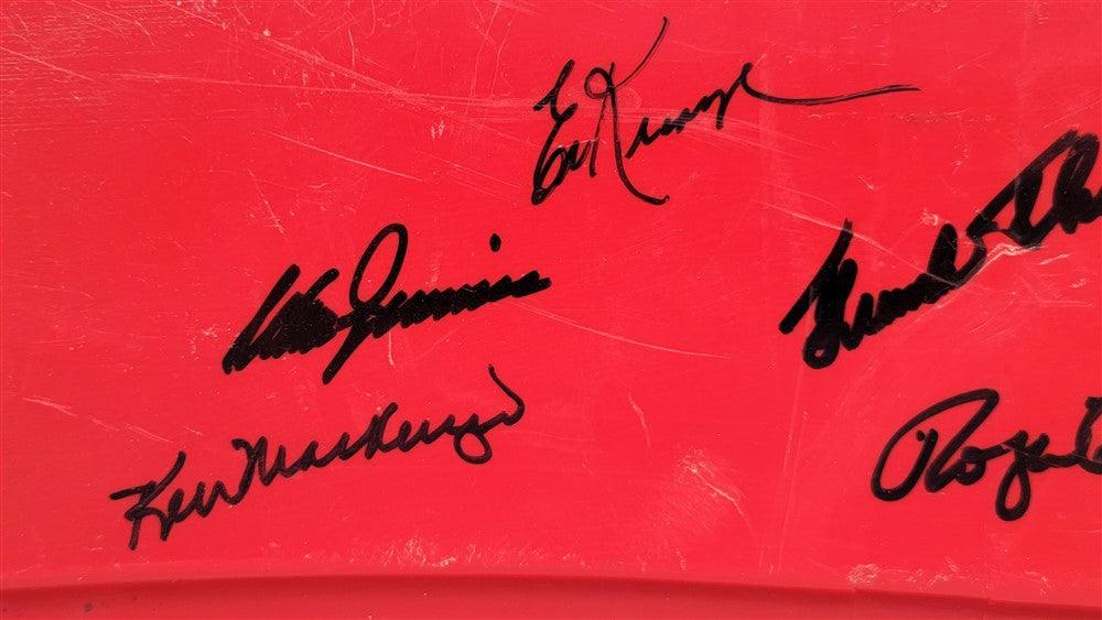 1962 New York Mets Team Autographed Red Seat Backing With 19 Signatures Including Don Zimmer & Roger Craig (Chip) MLB Holo & PSA/DNA #K47181 - RSA