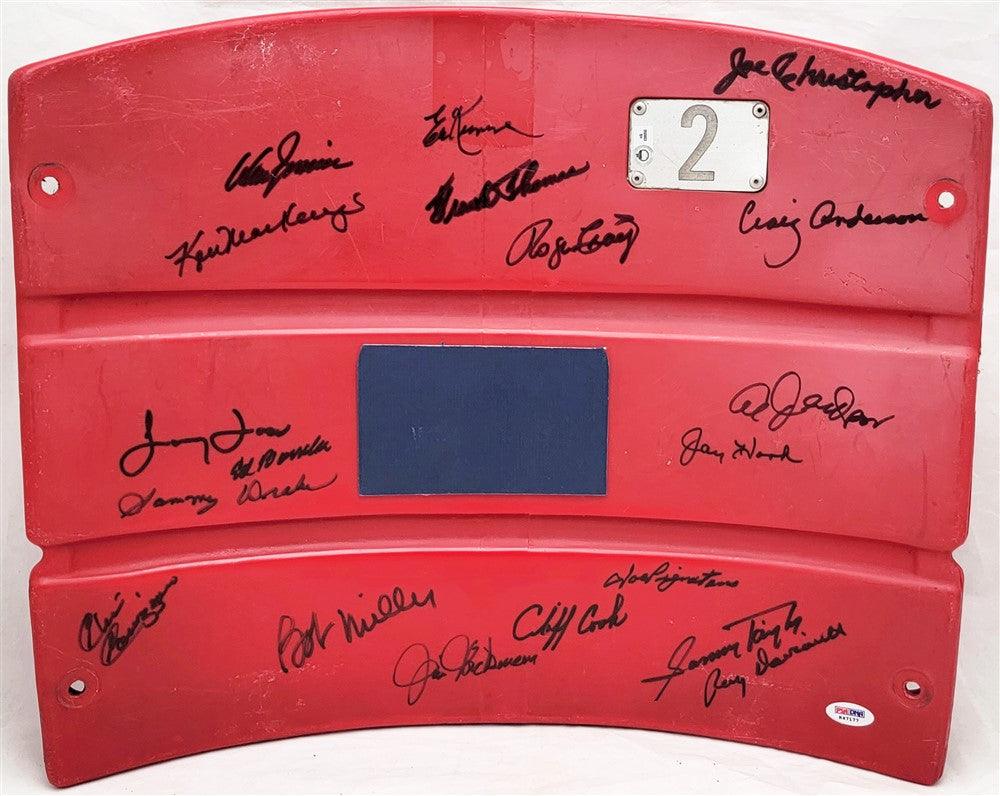 1962 New York Mets Team Autographed Red Seat Backing With 19 Signatures Including Don Zimmer & Roger Craig PSA/DNA #K47177 - RSA