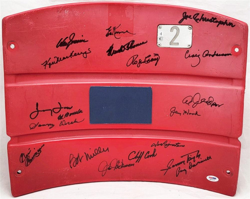 1962 New York Mets Team Autographed Red Seat Backing With 19 Signatures Including Don Zimmer & Roger Craig PSA/DNA #K47177 - RSA