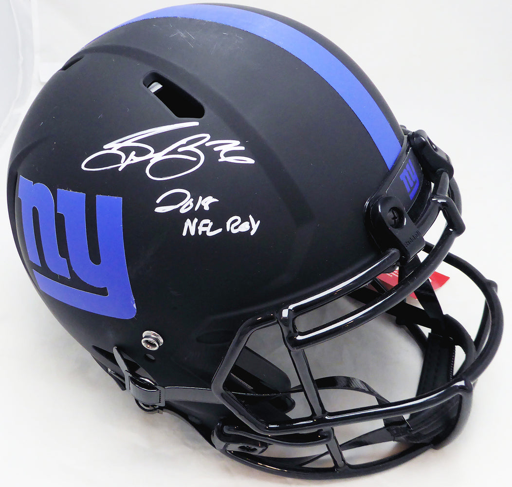 Saquon Barkley Autographed New York Giants Eclipse Black Full Size Authentic Speed Helmet Saquon Barkley Autographed New York Giants Eclipse Black Full Size Authentic Speed Helmet