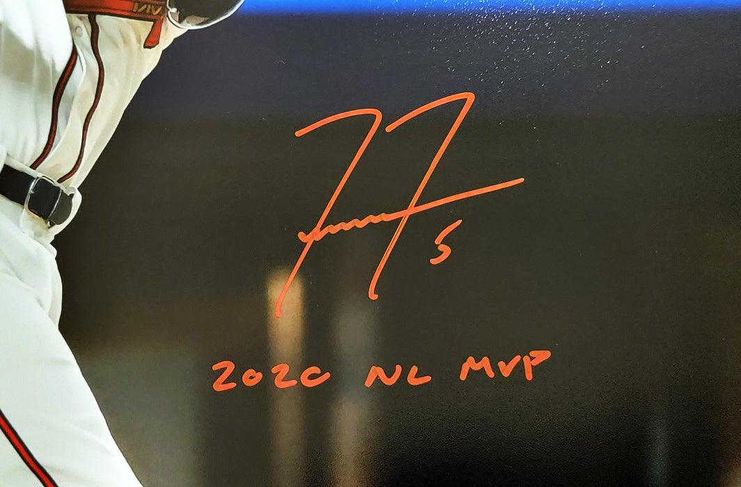 Freddie Freeman Autographed 16x20 Photo Atlanta Braves "2020 NL MVP" Beckett BAS QR Stock #209156 - RSA