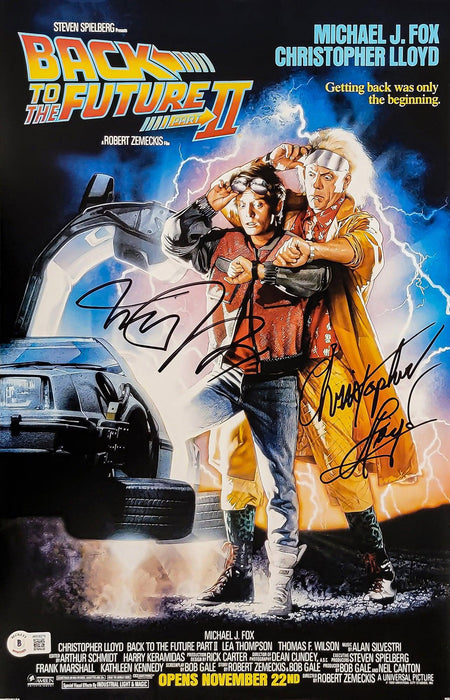 Michael J. Fox & Christopher Lloyd Autographed Back To The Future