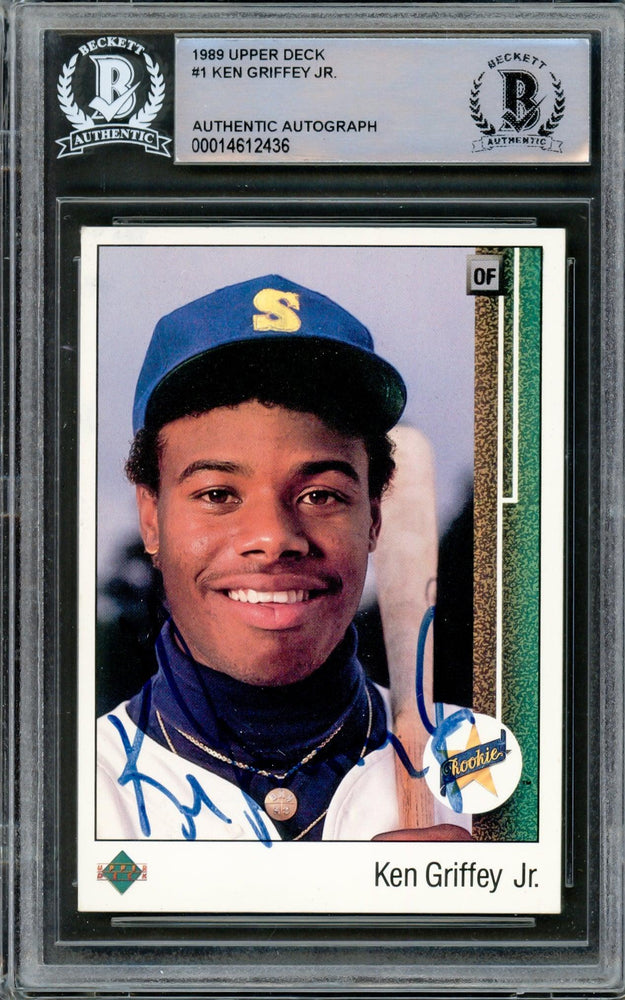 Ken Griffey Jr. Autographed 1989 Upper Deck Rookie Card #1 Seattle Mariners Vintage Rookie Era Signature Beckett BAS #14612436 - RSA