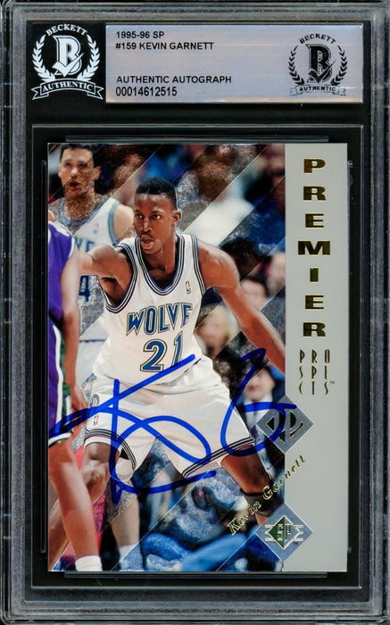 Kevin Garnett Autographed 1995-96 SP Authentic Rookie Card #159 Minnesota Timberwolves Beckett BAS #14612515 - RSA