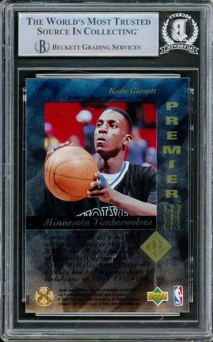 Kevin Garnett Autographed 1995-96 SP Authentic Rookie Card #159 Minnesota Timberwolves Beckett BAS #14612515 - RSA