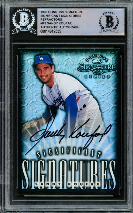 Sandy Koufax Autographed 1998 Donruss Significant Signatures Card #R3 Los Angeles Dodgers #276/2000 Beckett BAS #14612535 - RSA