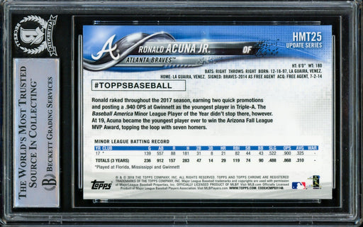 Ronald Acuna Jr. Autographed 2018 Topps Chrome Update Rookie Card #HMT25 Atlanta Braves Beckett BAS #14612556 - RSA